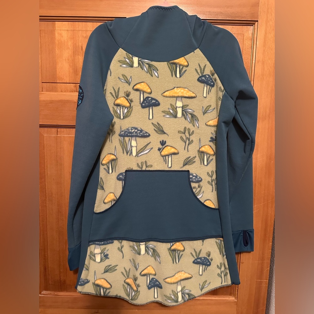 Mushroom Print Fleece Tunic Dress